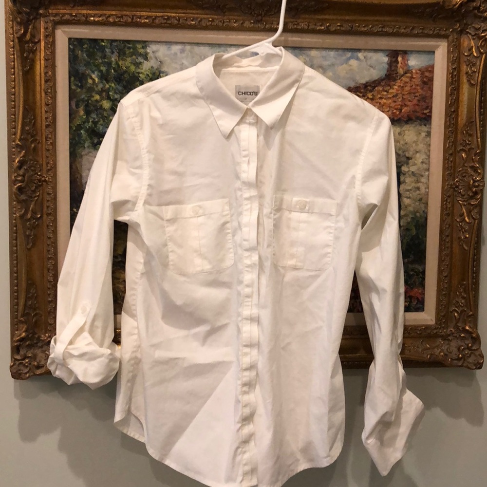 Chico’s white shirt Size I